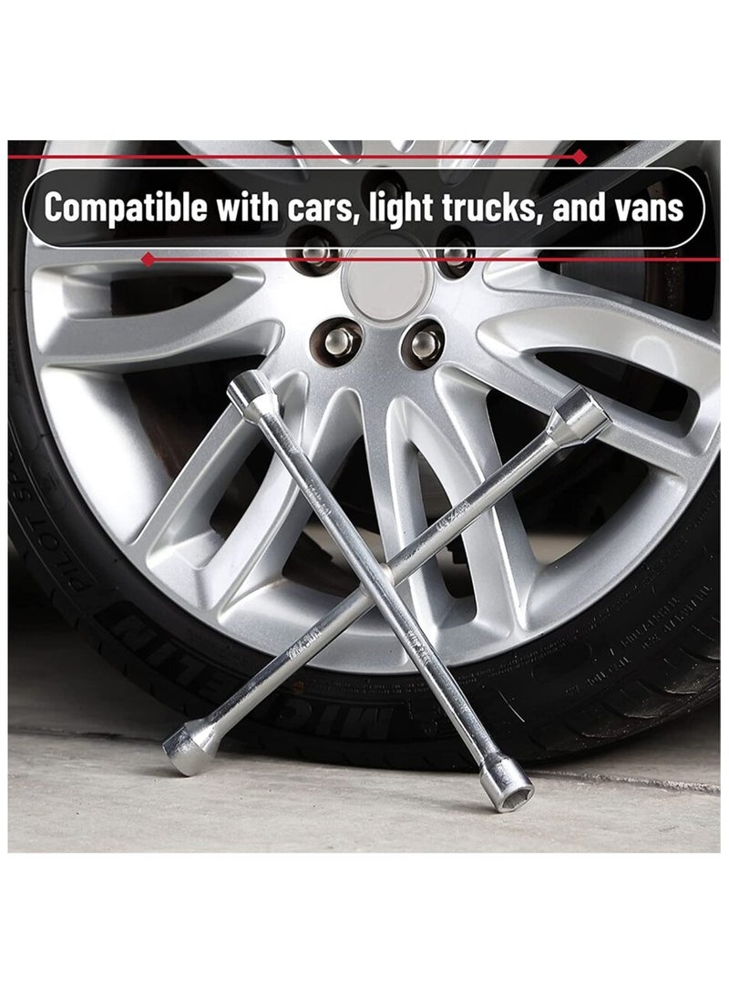 Generic Cross Wheel Spanner, Heavy-Duty Tire Wrench with 17mm, 19mm, 21mm, 23mm Socket Sizes – Ideal for Car Wheel Lug Nuts  - Image 4
