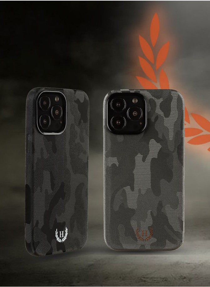 CABALLO HERMOSO - Morgan Series Camouflage Design Back Cover for iPhone 13 Pro Black - Image 1