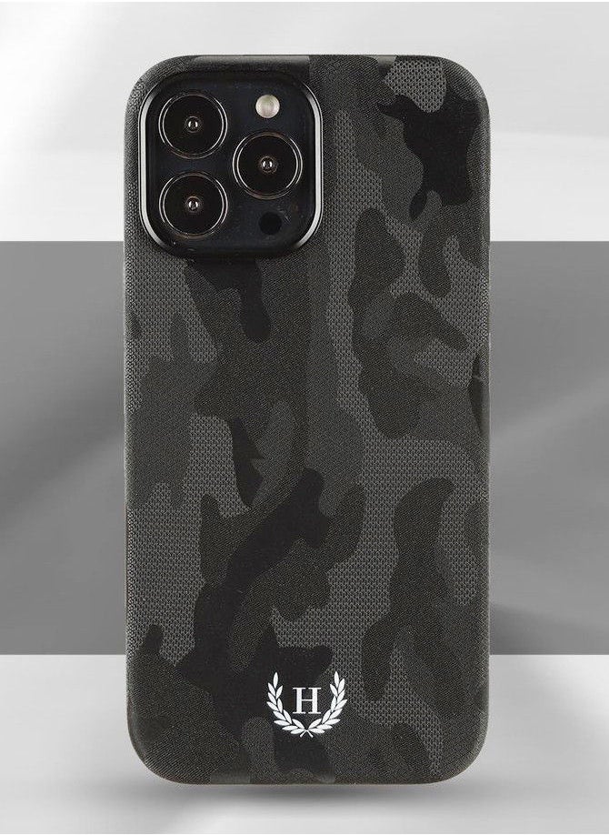 CABALLO HERMOSO - Morgan Series Camouflage Design Back Cover for iPhone 13 Pro Black - Image 1