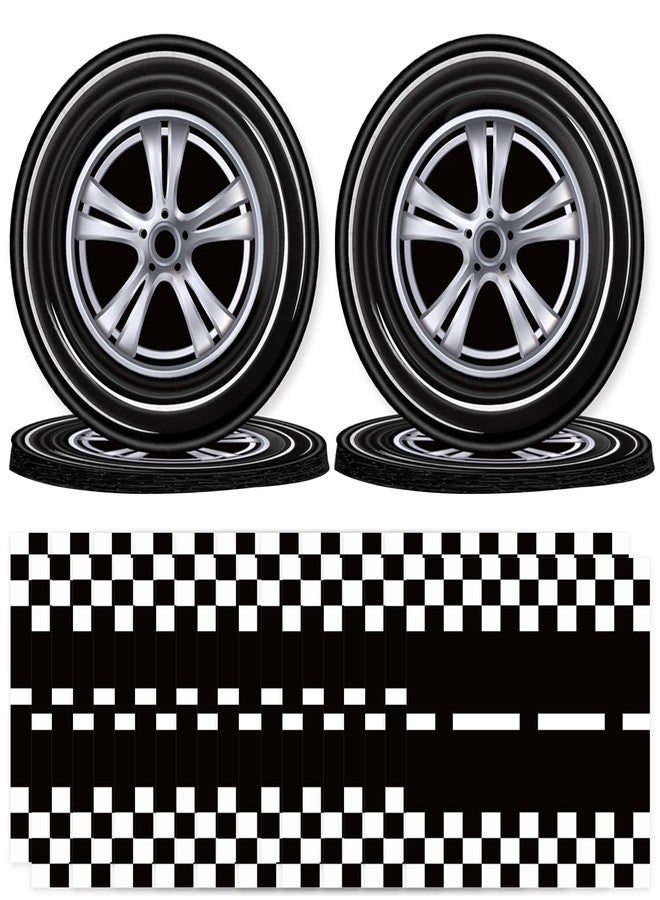 T-Antrix 40 Pcs Race Car Plates And Napkins Party Supplies, Race Car Birthday Decorations Disposable Paper Tableware Set for Boys Kids Birthday Party Serves 20 - Image 1