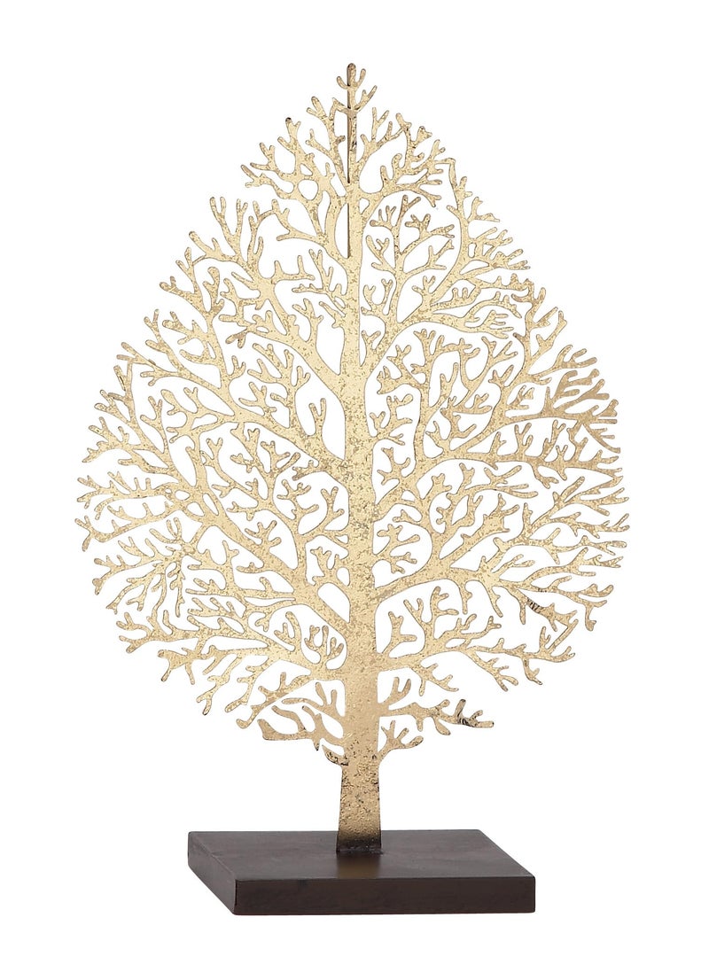 Deco 79 Metal Tree Decorative Sculpture Home Decor Statue, Accent Figurine 11" x 4" x 16", Gold - Image 1