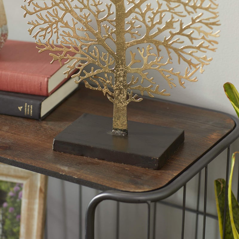 Deco 79 Metal Tree Decorative Sculpture Home Decor Statue, Accent Figurine 11" x 4" x 16", Gold - Image 4