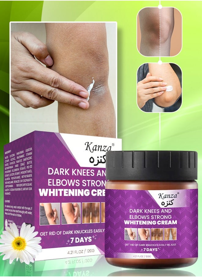 Kanza Dark Knees and Elbows Strong Whitening Cream 120g Get Rid of Knuckles Easily in Just 7 Days Skin Whitening Improve Skin Tone Nourishing and Moisturizing Cream  - Image 1
