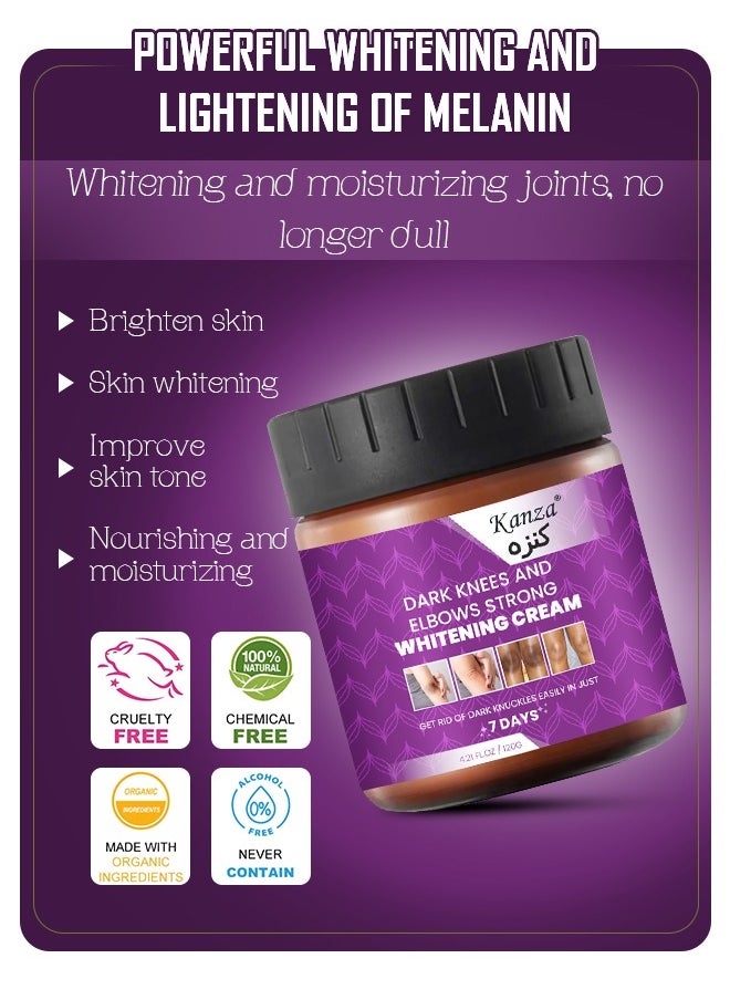Kanza Dark Knees and Elbows Strong Whitening Cream 120g Get Rid of Knuckles Easily in Just 7 Days Skin Whitening Improve Skin Tone Nourishing and Moisturizing Cream  - Image 2