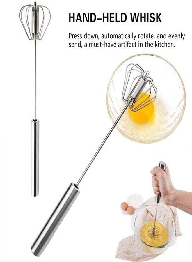 GaxQuly Stainless Steel Hand Blender for Kitchen Butter Milk & Lassi Maker Egg Beater Hand Push Manual Whisk for Juices, Shakes, Frother/Cream/Coffee/Cake Mixing Everyday Cooking (Silver) - Image 4