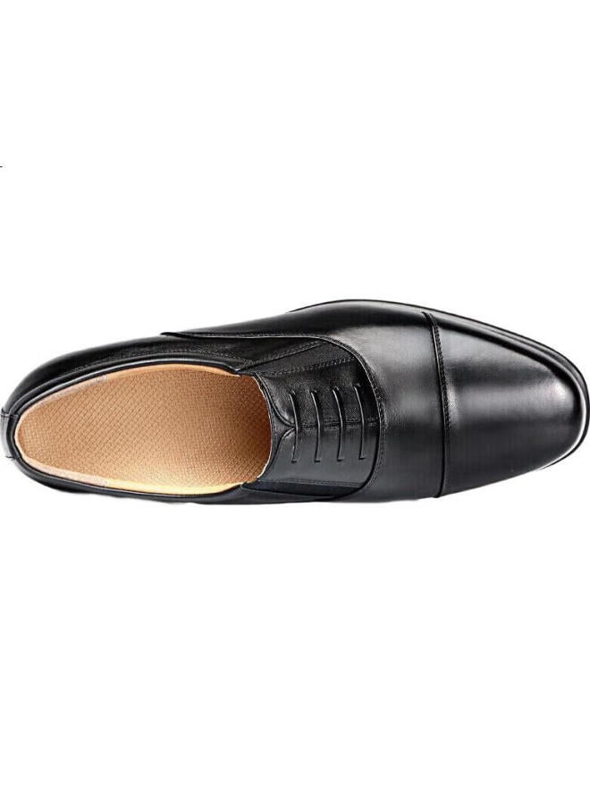 Strongman Qiangren Business Formal Shoes, Jihua 3515 Three-Joint Leather Shoes, Top-Grain Cowhide Men'S Shoes, Slip-On Derby Shoes, Black, Size 43 - Image 1