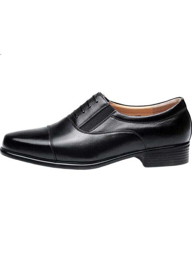 Strongman Qiangren Business Formal Shoes, Jihua 3515 Three-Joint Leather Shoes, Top-Grain Cowhide Men'S Shoes, Slip-On Derby Shoes, Black, Size 43 - Image 2