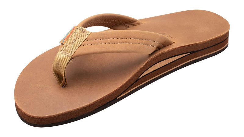 Rainbow Sandals Mens Luxury Leather Double Layer Arch Support with 1 Strap Buckskin Mens size M 8595