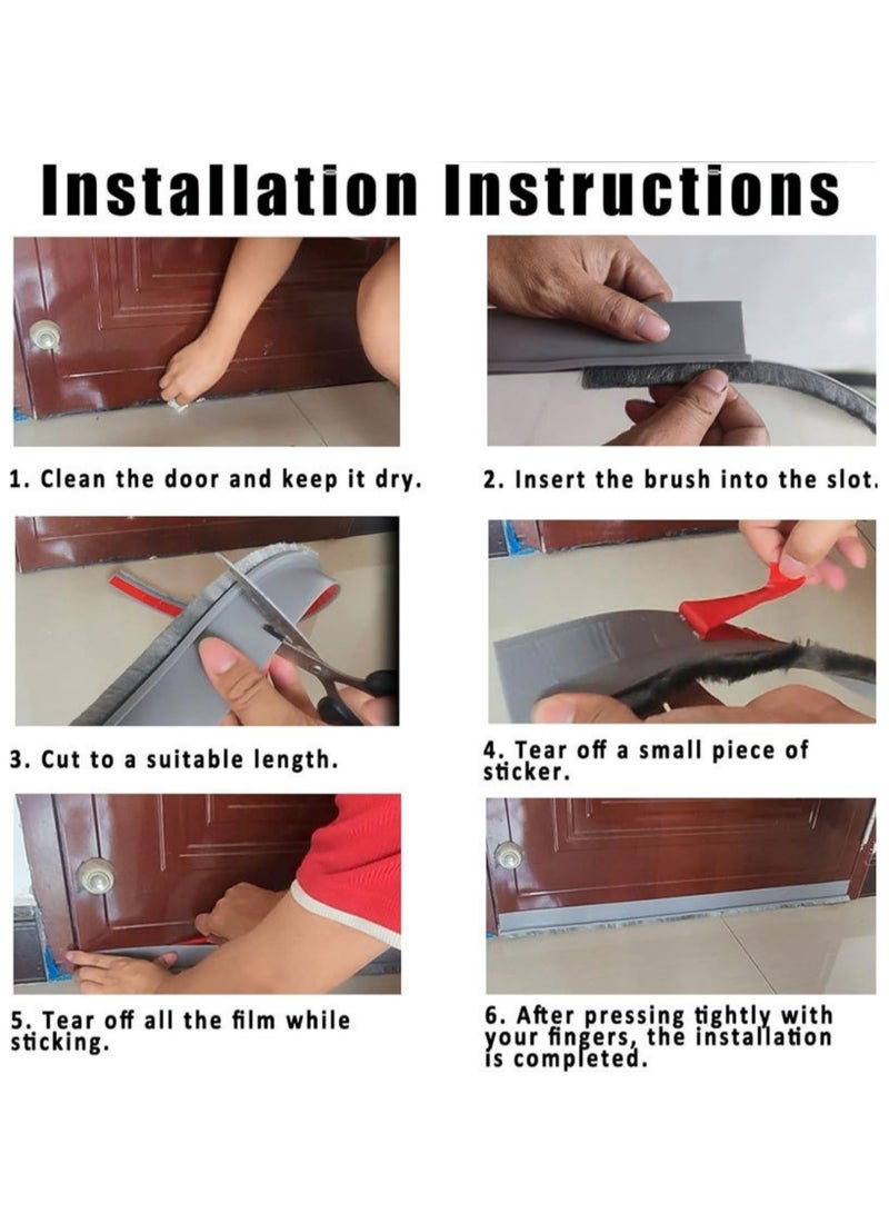 New Product Upgraded With Silicone Material Door Draft stopper, Bottom Seal for Exterior & Interior Doors Blocker for Insects Dust Noise and weather Stripping - Image 4