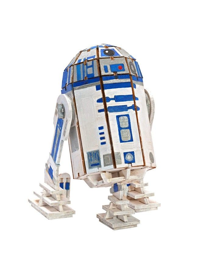 IncrediBuilds Star Wars R2D2 3D Wood Puzzle & Model Figure Kit (81 Pcs) Build & Paint Your Own 3D Movie Droid Toy Holiday Educational Gift For Kids & Adults No Glue Required 12+ - Image 3