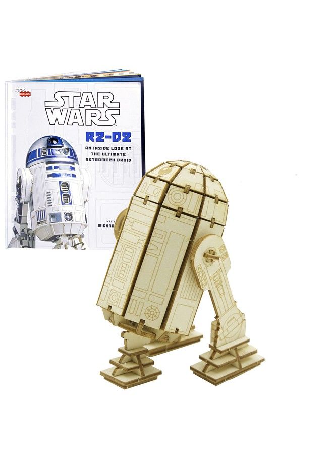 IncrediBuilds Star Wars R2D2 3D Wood Puzzle & Model Figure Kit (81 Pcs) Build & Paint Your Own 3D Movie Droid Toy Holiday Educational Gift For Kids & Adults No Glue Required 12+ - Image 1