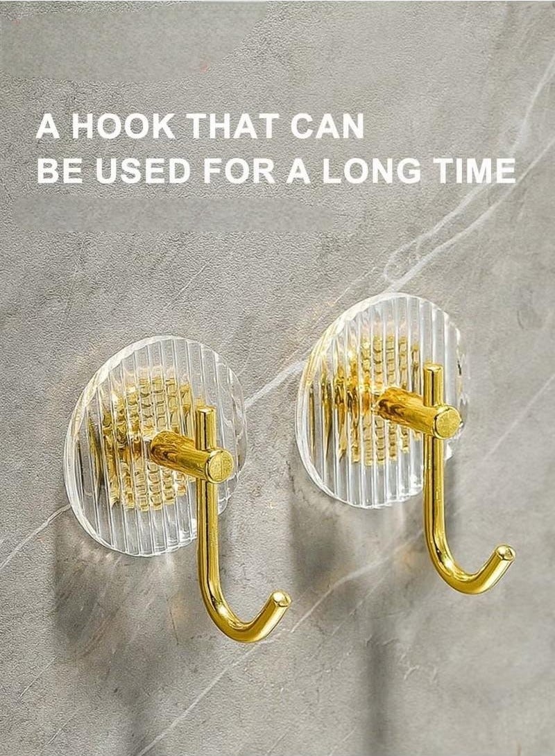 Heavy Duty Adhesive Hooks,4 Pieces Waterproof Towel Hanger Hooks For Bathroom Accessories,Acrylic Hooks For Wall,Self Adhesive Wall-mounted Hooks Golden - Image 4