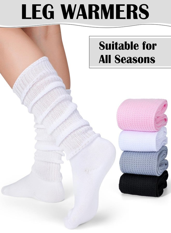 فابيان جوارب فابين الطويلة المترهلة، 4 أزواج، جوارب يابانية فضفاضة، جوارب قطنية واسعة للنساء والفتيات - Image 3