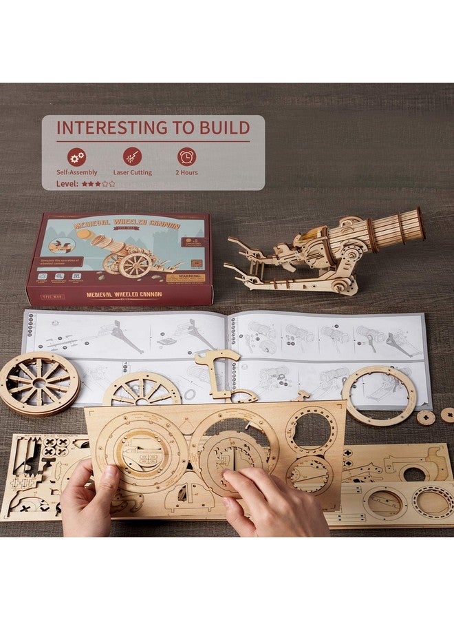 روبوتايم ألغاز خشبية ثلاثية الأبعاد للبالغين لعبة مدفع نموذج المنجنيق الخشبي للبالغين لبناء المشاريع الجذعية لعبة تعليمية للأطفال - Image 5