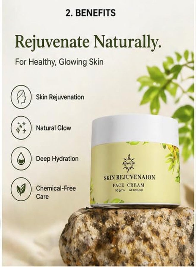 Aaranyam Rejuvenating Face Cream | Natural Anti Aging Moisturizer for Glowing Complexion | Ayurvedic Herbal Formula | Hydrating & Repair Cream for Dry & Dull Skin | 50g - Image 5