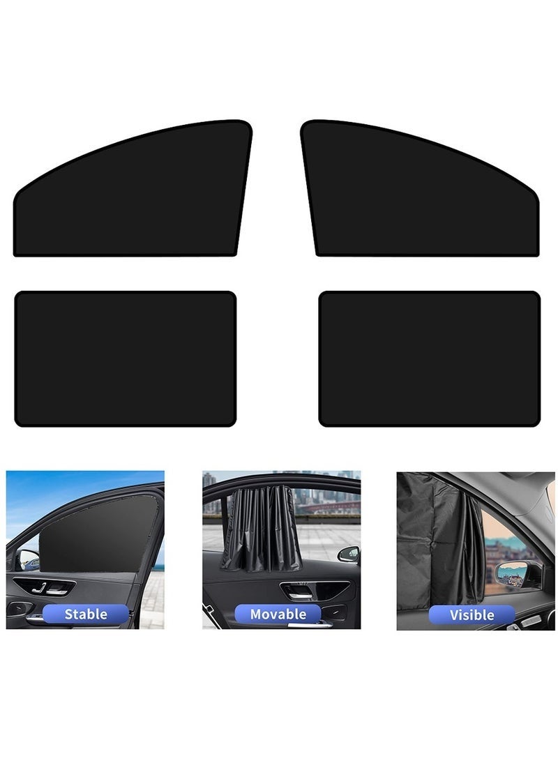 Car Side Window Sun Shade, 4 PCS Universal Magnetic Car Curtain with Blocks UV Rays, Reduce Damage from Direct Bright Sunlight and Heat, Universal Easy Fit Front Rear Seat - Image 1