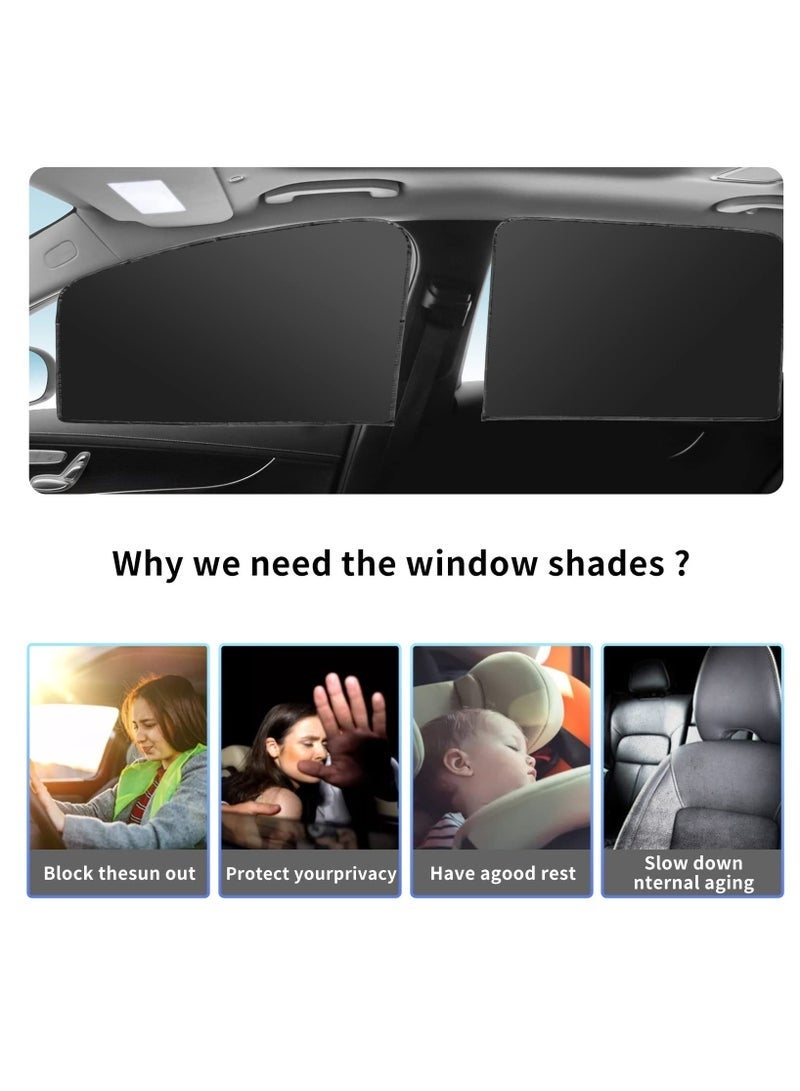 Car Side Window Sun Shade, 4 PCS Universal Magnetic Car Curtain with Blocks UV Rays, Reduce Damage from Direct Bright Sunlight and Heat, Universal Easy Fit Front Rear Seat - Image 4