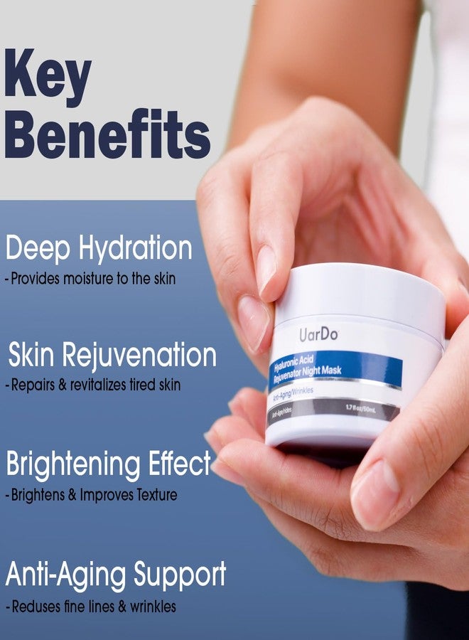 Uardo Hyaluronic Acid Rejuvenator Night Mask 1.7 Fl Oz/ 50ml - usn112 | For All Skin Types | Hydrating | Brightening | Moisturizing | For Women and Men - Image 5