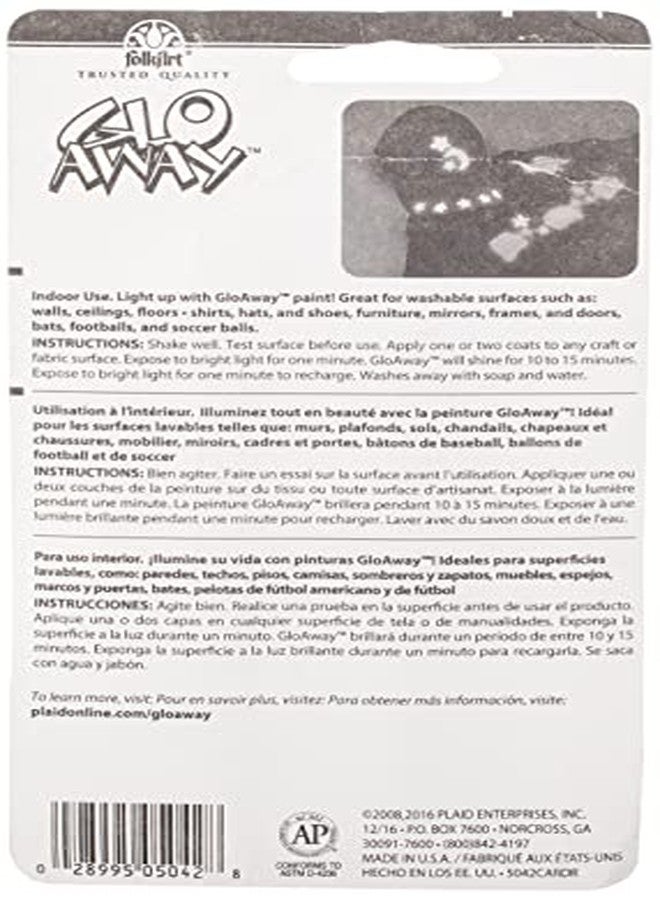 Plaid Glo-Away Washable Acrylic Paint (4-Ounce), 5042 Glow-in-the-Dark White - Image 3