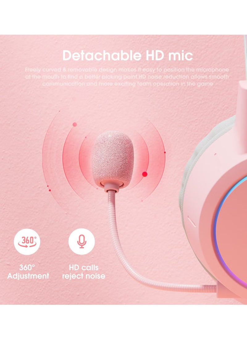 onikuma ONIKUMA X15pro RGB Headphones Luminous Cat Ear Stereo Electronic Sports Noise Canceling Computer Gaming Headset  - Image 4