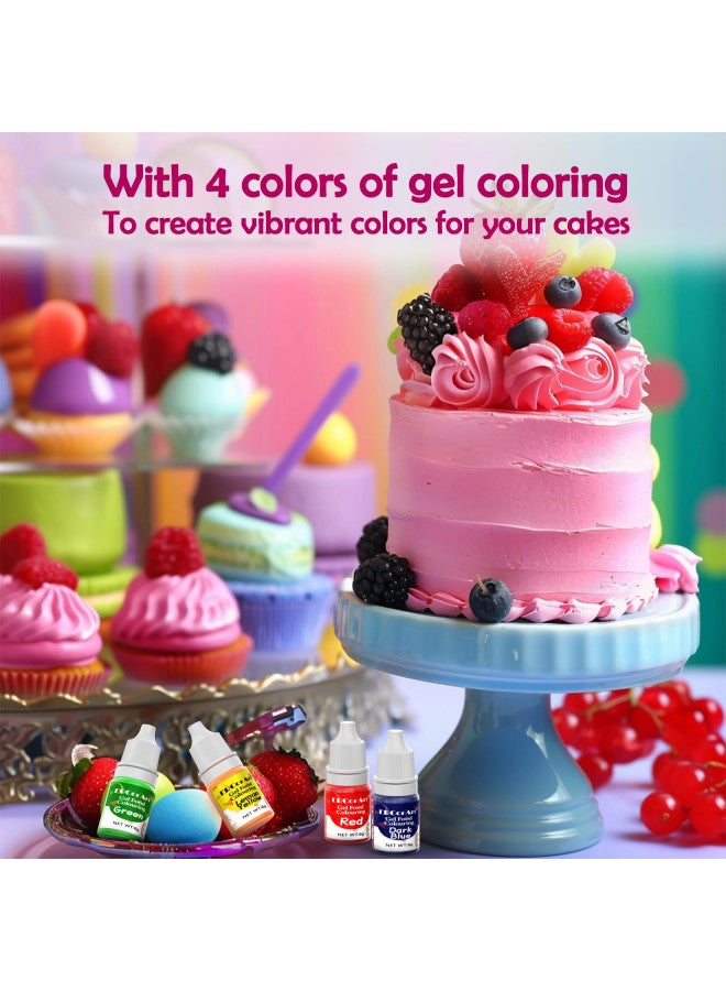 ERCorArt Edible Glitter - 6 Colors Luster Dust Edible with 4 Colors Gel Food Coloring, Food Grade Cake Decorating Shimmering Glitter for Drinks, Powder Glitter for Fondant, Chocolate, Candy, Cookie- 3g, Vegan - Image 1