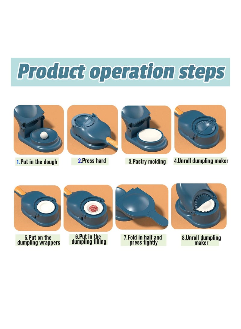 SYOSI Dumpling Maker Press, 2 in 1 Dumpling Empanada Maker Machine, Manual Dough Presser Dumpling Wrappers Press, Kitchen Maker for Dumpling Molds Skin Wrapper Mould Dough Press Maker - Image 3