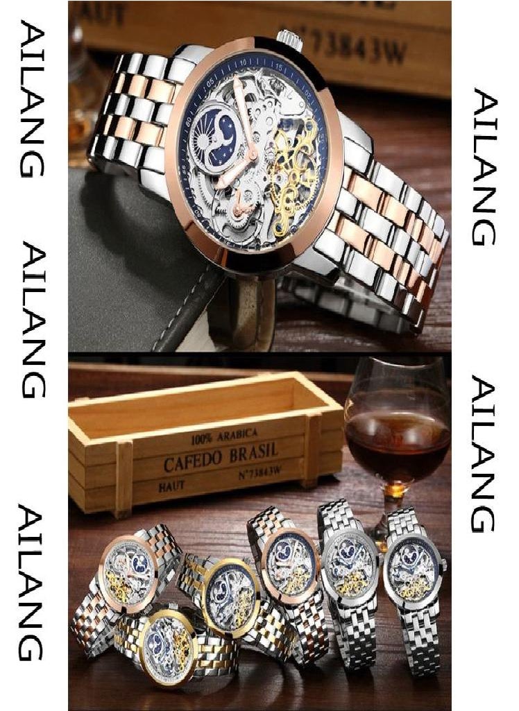Eckek - AILANG Watch Men's Machinery Watch Men's Watch Full Automatic Flight Wheel Machine Waterproof Hollow Men Watch - Image 1