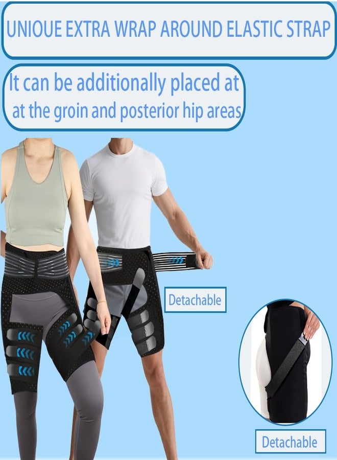 CMRCOYO Thigh Compression Sleeve | Hip & Groin Wrap for Support | Hamstring Compression Sleeve for Women & Men (Small) - Image 3