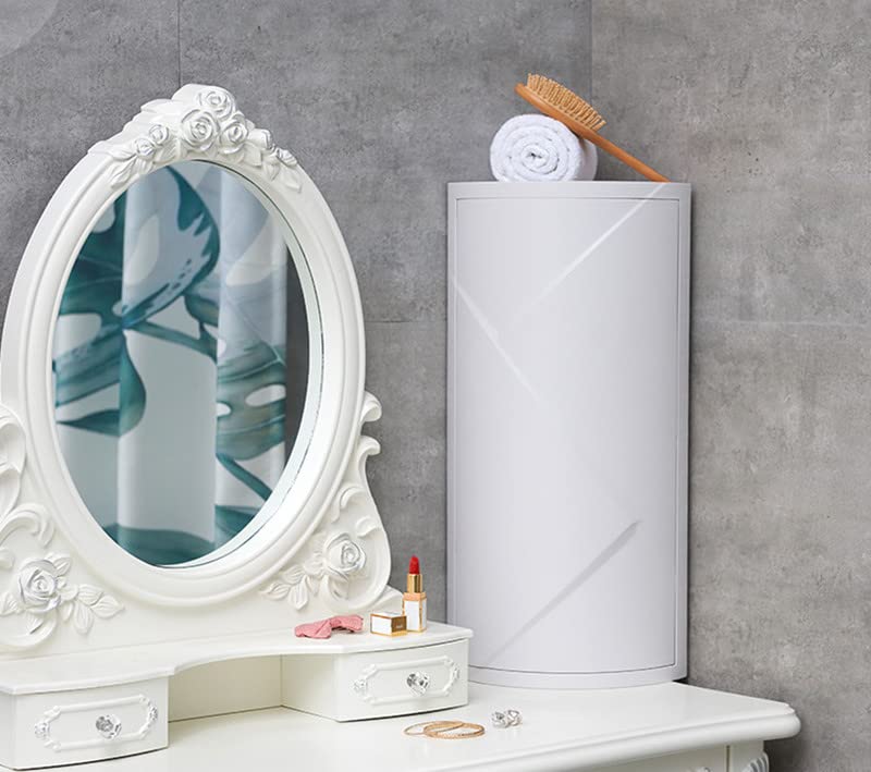 VBM 360 Rotating Corner Shelves3 Tier Storage Cabinet Towel Holder Rack Corner Cabinets with Doors and Shelves for Bathroom Bathtub Toilet Table - Image 2