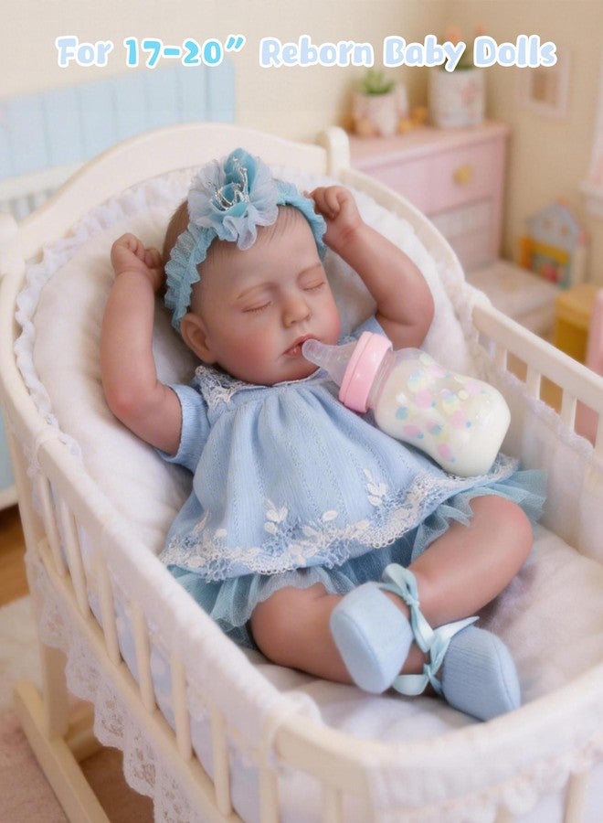 EKOKIZ Reborn Baby Dolls Clothes Girl Blue Baby Doll Clothes 17-20 Inches Doll Outfits and Accessories for Newborn Girl - Image 3