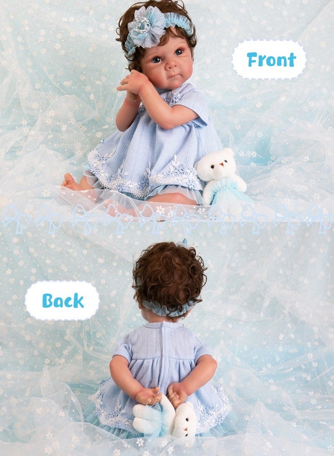 EKOKIZ Reborn Baby Dolls Clothes Girl Blue Baby Doll Clothes 17-20 Inches Doll Outfits and Accessories for Newborn Girl - Image 5