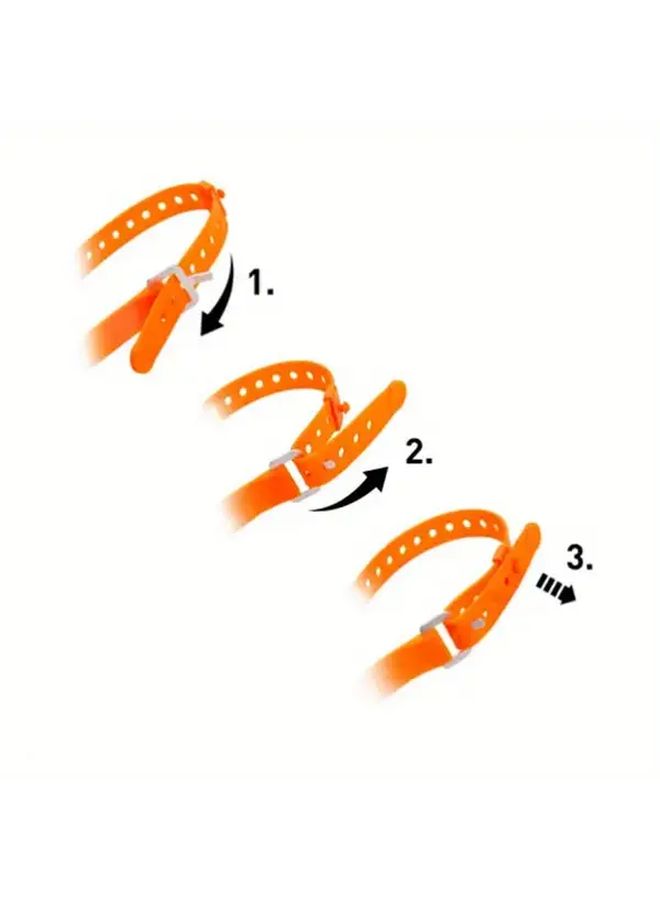 Orange Heavy Duty Quick Release Buckle Strap Adjustable Cargo Luggage Transport Secure Fastening - Image 2