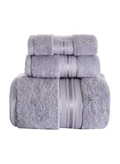 joyzzz Luxury Bath Towels Set 3 Pack, Towel Set 100% Cotton (1 Large Bath Towel, 1 Hand Towel, 1 Washcloth) Ultra Soft and Highly Absorbent, for Bathroom, Hotel, Spa, Beach and Gym-Gray  - Image 1