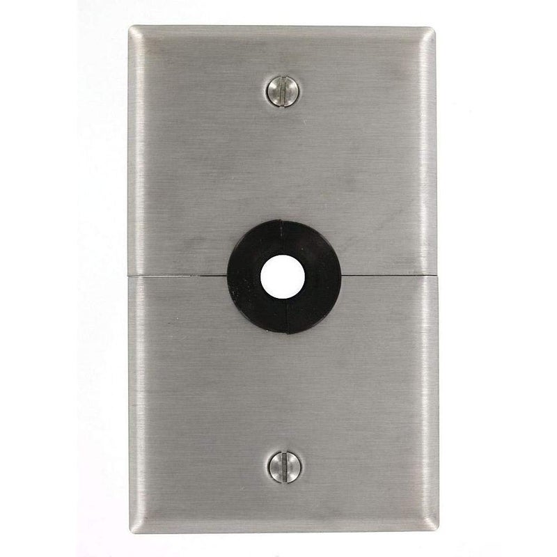 Leviton 1Gang 625Inch Hole Device TelephoneCable Wallplate Box Mount Horizontal Split Plate Stainless Steel S751N