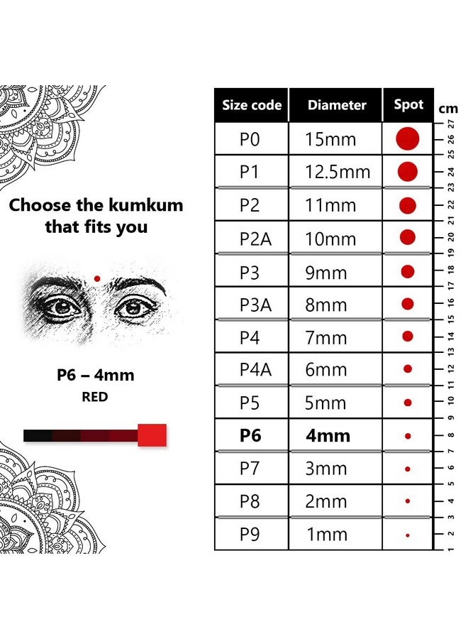 Eyetex Eyetex Pallavi Sticker Bindi/Pottu|Round|Aloe Vera & Papaya Extracts|Breathable Non-Irritating Velvet Fabric|P6|Red|20 Flaps - Image 2