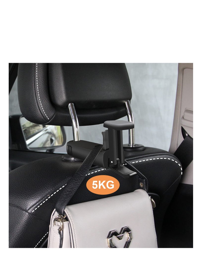 SYOSI Car Headrest Hidden Hook, New Upgraded 2 in 1 Car Seat Hook with Phone Holder, 360° Rotation Car Hooks for Purses and Bags, Grocery Bag & Handbag (3 PCS)  - Image 2