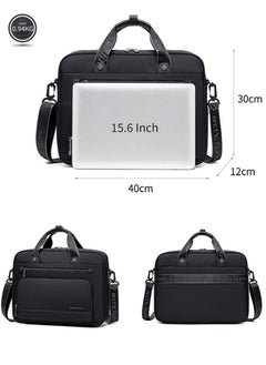 ARCTIC HUNTER Business Briefcase Crossbody Laptop Bag,Water Resistant Messenger Shoulder Bag with Strap, Durable Office Bag Carry On Laptop Case for Men,Black  - Image 3