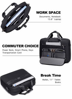 ARCTIC HUNTER Business Briefcase Crossbody Laptop Bag,Water Resistant Messenger Shoulder Bag with Strap, Durable Office Bag Carry On Laptop Case for Men,Black  - Image 4