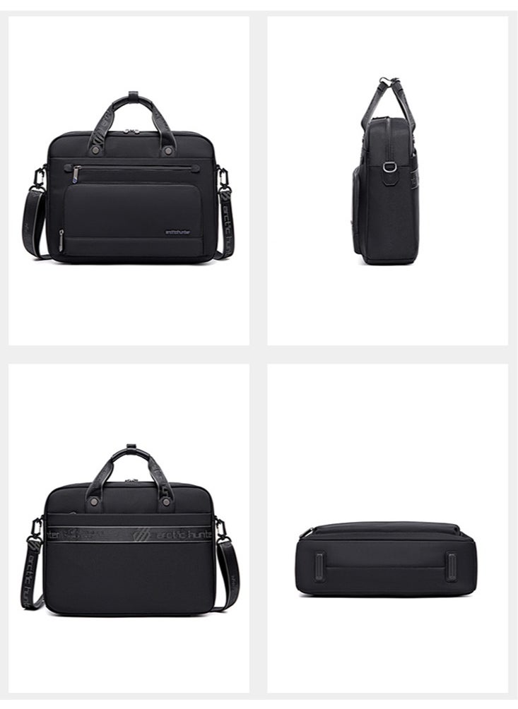ARCTIC HUNTER - Business Briefcase Crossbody Laptop Bag,Water Resistant Messenger Shoulder Bag with Strap, Durable Office Bag Carry On Laptop Case for Men,Black - Image 1