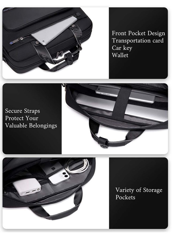 ARCTIC HUNTER - Business Briefcase Crossbody Laptop Bag,Water Resistant Messenger Shoulder Bag with Strap, Durable Office Bag Carry On Laptop Case for Men,Black - Image 1