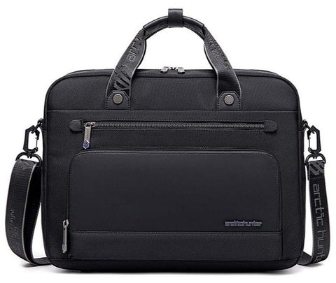 Business Briefcase Crossbody Laptop Bag,Water Resistant Messenger Shoulder Bag with Strap, Durable Office Bag Carry On Laptop Case for Men,Black