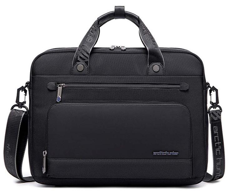 ARCTIC HUNTER Business Briefcase Crossbody Laptop Bag,Water Resistant Messenger Shoulder Bag with Strap, Durable Office Bag Carry On Laptop Case for Men,Black - Image 1