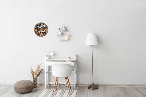 AWISZZZ Mi Casa Su Casa Metal Sign 8x8in Round Vintage Plaque for Entryway Wall Decor Spanish Welcome Gift - Image 5