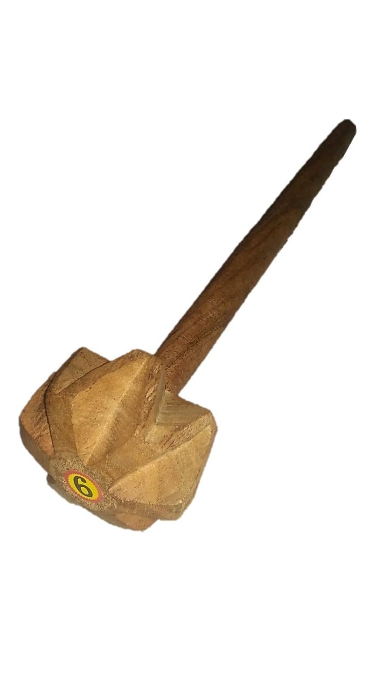 ARMAN SPOONS Handmade ONE Piece Wooden Whisk Beater Wooden MATHANI RAVAI RAVI Hand Mixer 13 inch Size Medium for Every Kitchen uses - Image 1