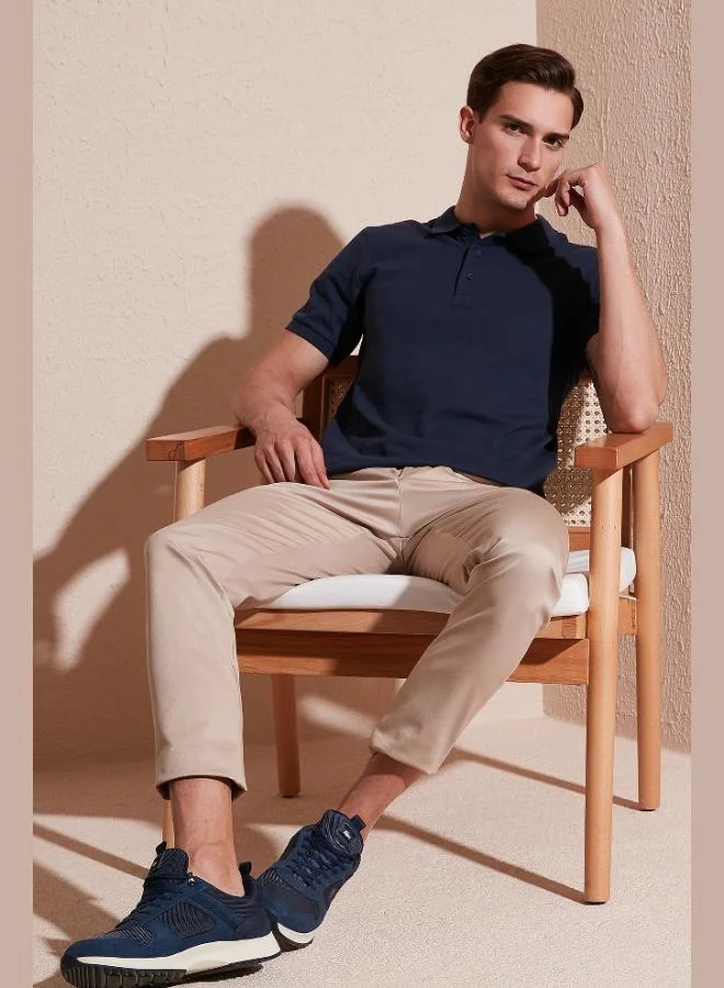 بوراتي تيشيرت بولو قطن رجالي بقصة عادية