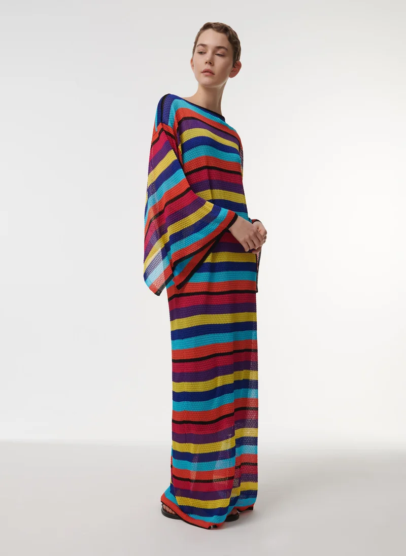 leem Striped Knitted Kaftan