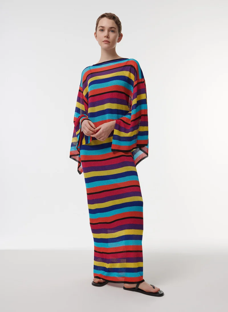 leem Striped Knitted Kaftan