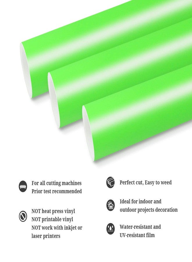 TECKWRAP Permanent Adhesive Vinyl 12" x 10ft, Matte Neon Green - Image 2
