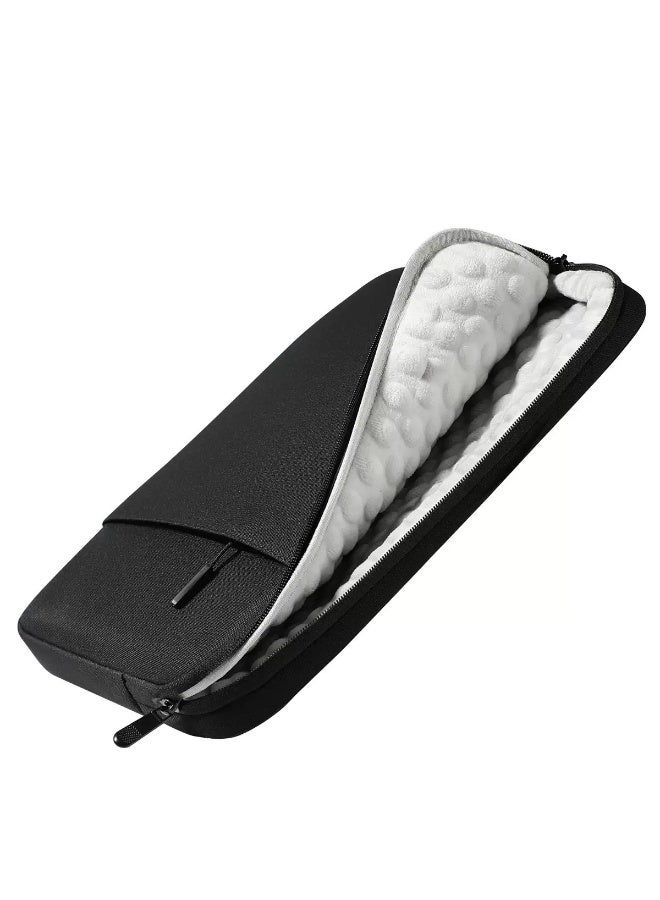 AuliceVerse Black 13.3-Inch Laptop Sleeve (Fits 14-14.2 Inch Laptops) - Double-Layer Storage, 6-Side Airbag Shockproof, Water-Resistant 600D Oxford Fabric, Custom-Fit for MacBook/iPad (Lightweight Travel Design) - Image 2