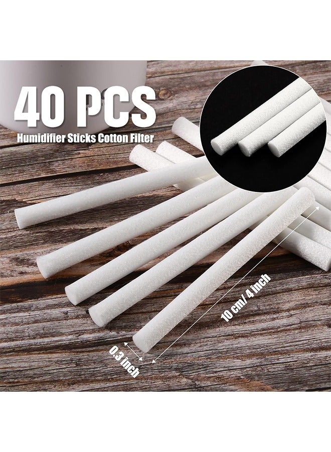 اتش واي تصفية القطن إعادة ملء السفر ميني العصي سيارة المرطب قطع غيار لأجهزة الترطيب الذكية الشخصية المحمولة USB في غرفة نوم المكتب (4 بوصة) ، 40 قطعة - Image 2